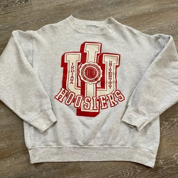 Vintage University of Indiana Hoosiers Sweatshirt, Indiana Hoosiers Football Tee - Picture 1 of 2